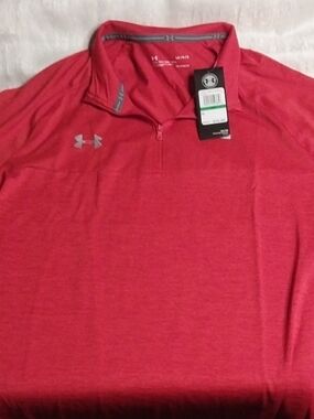 Under Armour Men's Red Quarter-Zip Performance Pullover